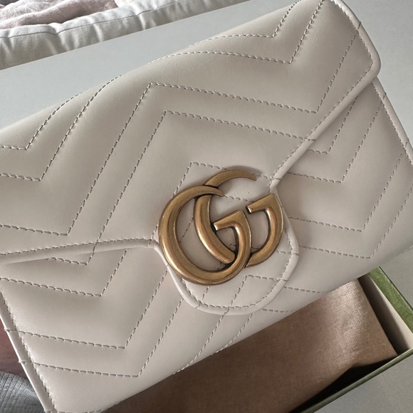 Gucci GG Marmont Chain Shoulder bag off white - Picture 1 of 13